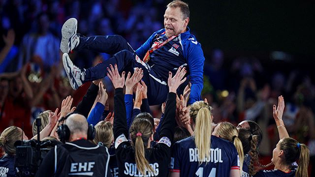 Norges Cheftræner Thorir Hergeirsson efter EM finalen mellem Danmark og Norge i Wiener Stadthalle, søndag den 16 december 2024. (Foto: Liselotte Sabroe/Ritzau Scanpix)