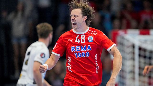 Trondheim 20240529. 
Kolstads Sigvaldi Bjorn Gudjonsson under tredje og siste finale i sluttspillet i håndball mellom Kolstad og Elverum i Kolstad Arena.
Foto: Ole Martin Wold / NTB