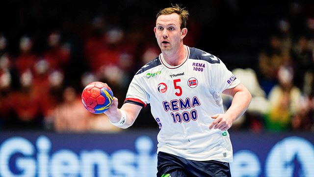 Trondheim 20230107. 
Sander Sagosen under håndballandskampen mellom Norge og Brasil i Gjensidige Cup i Trondheim Spektrum lørdag.
Foto: Håkon Mosvold Larsen / NTB