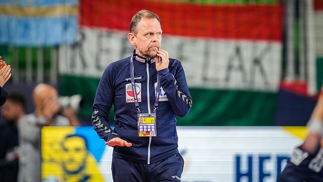 Ljubljana , Slovenia  20221108. 
Norges landslagssjef Thorir Hergeirsson under gruppespillkampen i EM mellom Norge og Ungarn i Stožice Arena.
Foto: Beate Oma Dahle / NTB