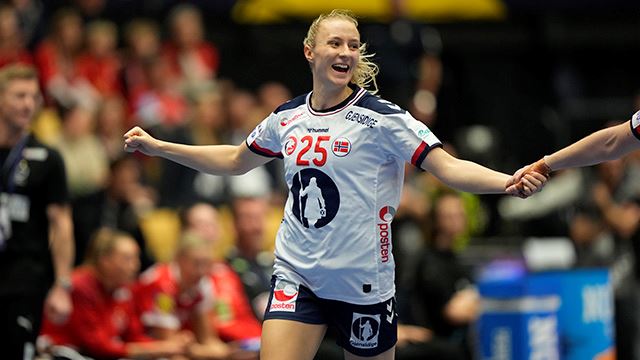 Herning, Danmark 20231215. 
Norges Henny Ella Reistad under semifinalen i håndball-VM mellom Danmark og Norge i Jyske Bank Boxen.
Foto: Beate Oma Dahle / NTB