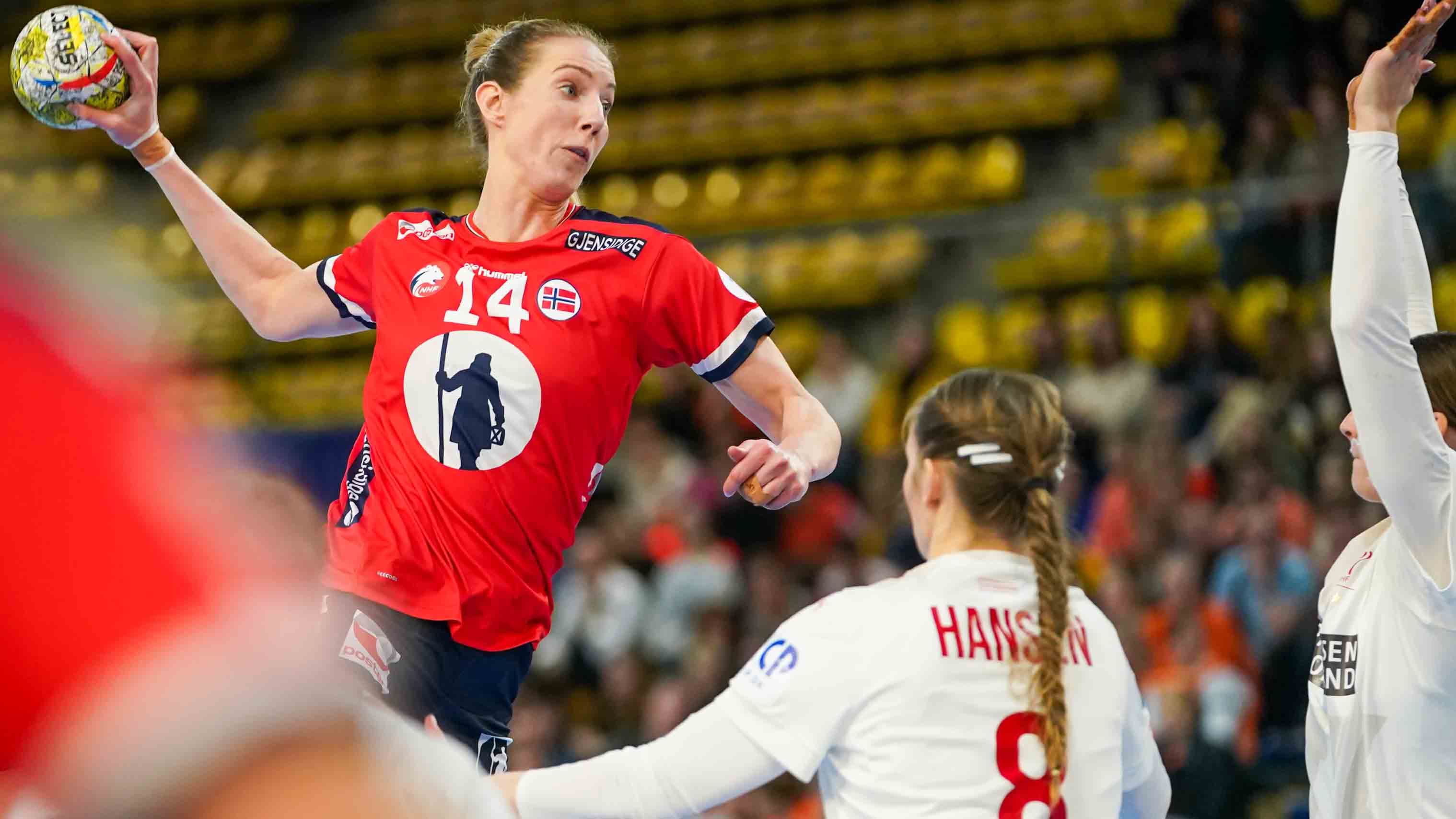 EINDHOVEN, NETHERLANDS - MARCH 2: Kristine Breistol of Norway during the Golden League Women  match between Norway and Denmark at Indoor Sportcentrum Eindhoven on March 2, 2023 in Eindhoven, Netherlands (Photo by Henk Seppen/Orange Pictures)