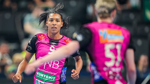 Budapest, Ungarn 20230603. 
Vipers Jamina Roberts under semifinalen i Champions League i håndball mellom Györ og Vipers i MVM Dome Budapest.
Foto: Beate Oma Dahle / NTB