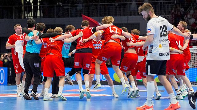 Trondheim 20240529. 
Kolstad vinner tredje og siste finale i sluttspillet i håndball mot Elverum i Kolstad Arena.
Foto: Ole Martin Wold / NTB