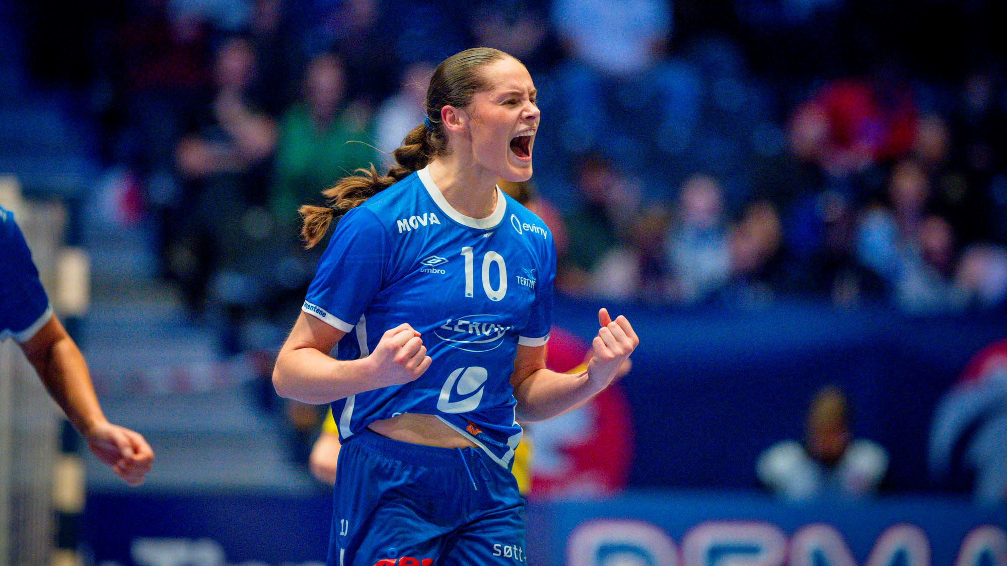 Fornebu 20241229. 
Tertnes Henriette Espetvedt Eggen under finalen i NM håndball senior kvinner mellom Storhamar Elite og Tertnes Elite i Unity Arena.
Foto: Stian Lysberg Solum / NTB